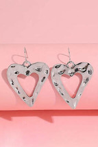 White Valentine Hollowed Heart Shape Earrings - $7.99