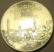 Massive Unc Silver Finland 1971 10 Markkaa~European Athletic Championships~Fr/Sh - £23.55 GBP