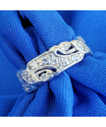 Earth mined Diamond Eternity Deco Wedding Band Vintage Platinum Annivers... - $3,035.25