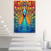 Peacock Canvas Painting Wall Art Posters Landscape Canvas Print Picture - £10.96 GBP+