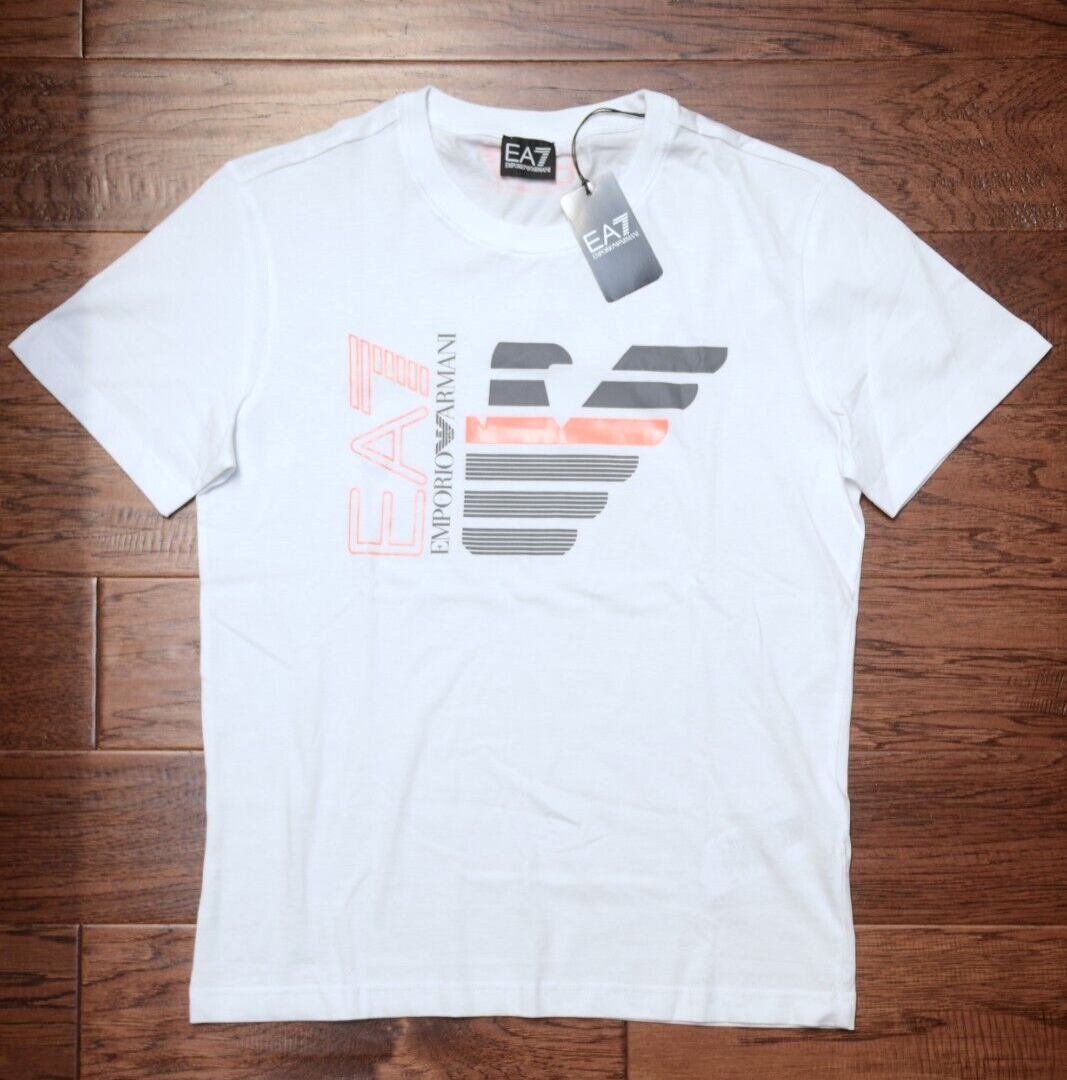 Primary image for Emporio Armani EA7 $125 Men's Signature Crew Neck White Cotton T-Shirt Tee XL