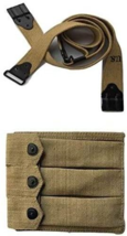 3 Pocket Canvas Thompson Pouch Holder with Thompson Gun Kerr Sling Combo - $37.15