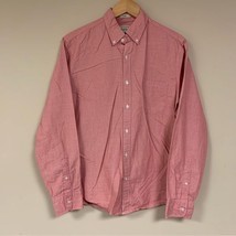 J CREW Men&#39;s Cotton Button Down Slim Oxford Shirt Pink Medium Poplin Lon... - £24.26 GBP