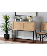 Cagney Natural Brown and Natural Rattan Sideboard Buffet - $2,776.66 MXN