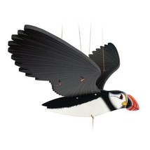 Flying Puffin Mobile Sea Bird Art Collectible Colombia Fair Trade Hand Painted - £46.82 GBP