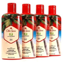 4 Count Old Spice Fiji Coconut 2in1 Hydrating Shampoo Conditioner Shine 12Fl oz - £31.26 GBP