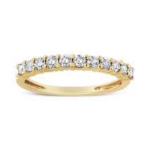 Radiant 14k Yellow Gold Cttw Shared Prong Set Diamond Band Ring - £199.76 GBP