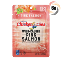 6x Pouches Chicken Of The Sea Wild Caught Boneless Pink Salmon | 2.5oz | - £20.06 GBP