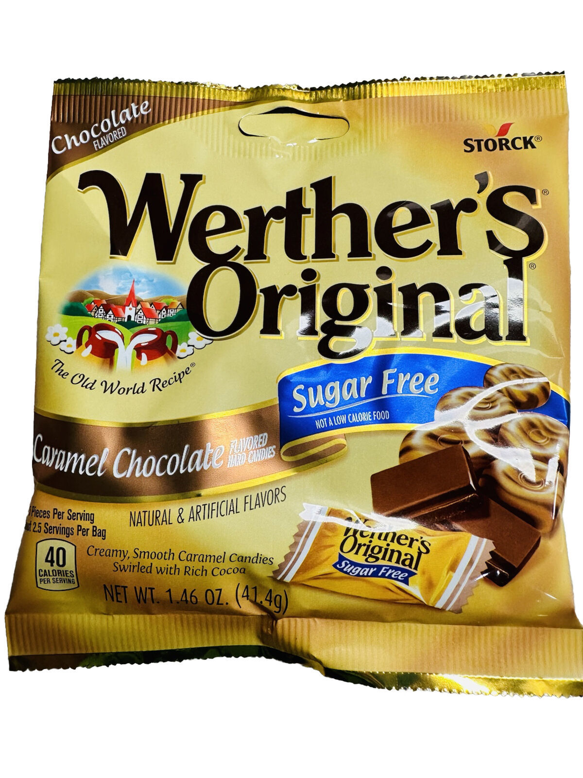 Storck Werther's Original Caramel Chocolate Hard Candies Sugar Free 1.46oz/41.4g - $11.76