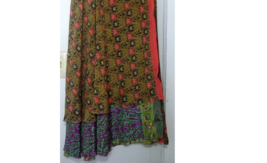 Indian Sari Wrap Skirt S344 - £23.93 GBP