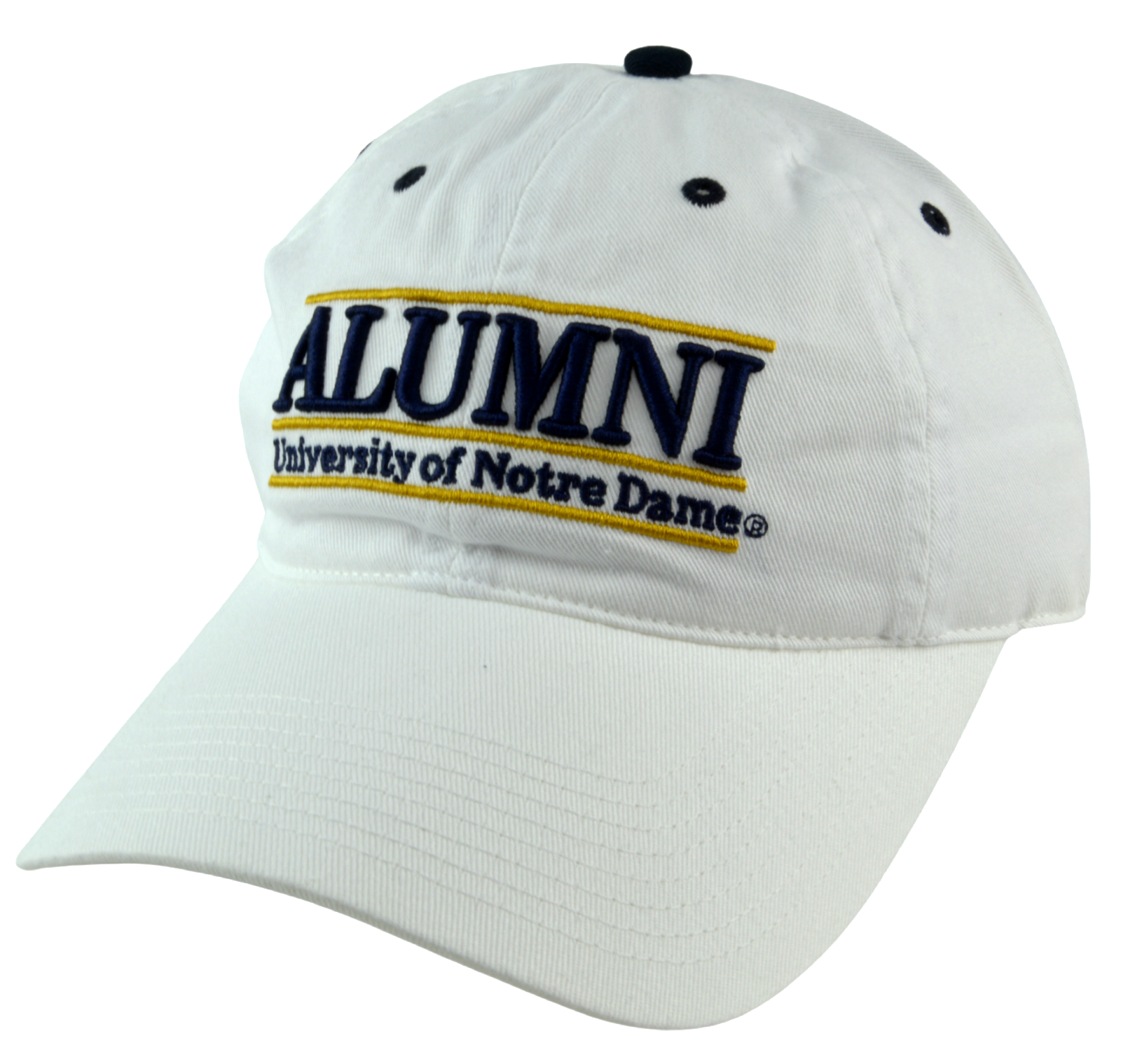 Primary image for Notre Dame Fighting Irish Alumni 3 Bar Relaxed Fit Adjustable White Cap Dad Hat