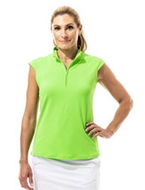 NWT Ladies SanSoleil LIME GREEN Sleeveless Golf Tennis Shirt Top size Medium - £52.17 GBP