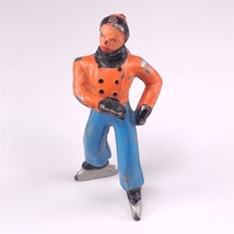 ✅ Vintage Barclay Orange Blue Black Skater Man Winter Classic Figure Cast Lead  - £10.34 GBP