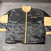 Vintage New Orleans Saints Jacket Men Large Black NFL Quilted Pro Player - $35.23