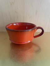 Vintage 50's Metlox Poppytrails Red Rooster Flamenco Red Mug set of 6 image 2