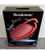 Brookstone Bluetooth Travel Clip Wireless IPX6 Speaker RED - Waterproof - £11.77 GBP