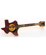Hard Rock Cafe Houston Guitar Pin Texas State Shape Red Rock Music Theme... - $18.27 CAD