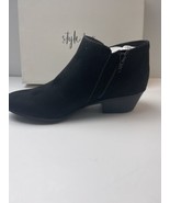 Style &amp; Co Wiley Ankle Booties Shoes Boots Black Micro Size 8.5 M New - £12.56 GBP