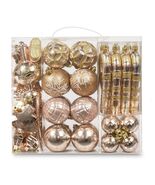 AUXO-FUN 54 Pc Christmas Ornaments Baubles Tree Decoration Champagne Gif... - $476.27 MXN