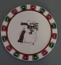 8.75 Inch Pfaltzgraff Cheese Plate Snow Polar Bear Christmas Decorative Festive - £10.21 GBP