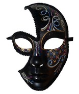 Turquoise Black Fancy Full Cut Out Masquerade Mask - $19.99