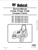 BOBCAT CT440, CT445, CT450 TRACTOR SERVICE MANUAL SN 6987079 (1-14)  - $5.00