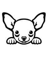 Chihuahua Peeking Cute Dog V1 (size: 5 inch) Vinyl Decal Window Sticker - $12.54 CAD