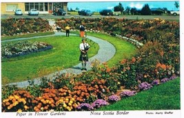 Nova Scotia Postcard Piper In Flower Gardens - £1.68 GBP