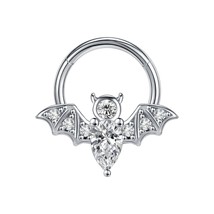 16g Stainless Steel Crystal Septum Nose Ring Hoop Nose Piecring Bat Bee Septum C - £10.56 GBP