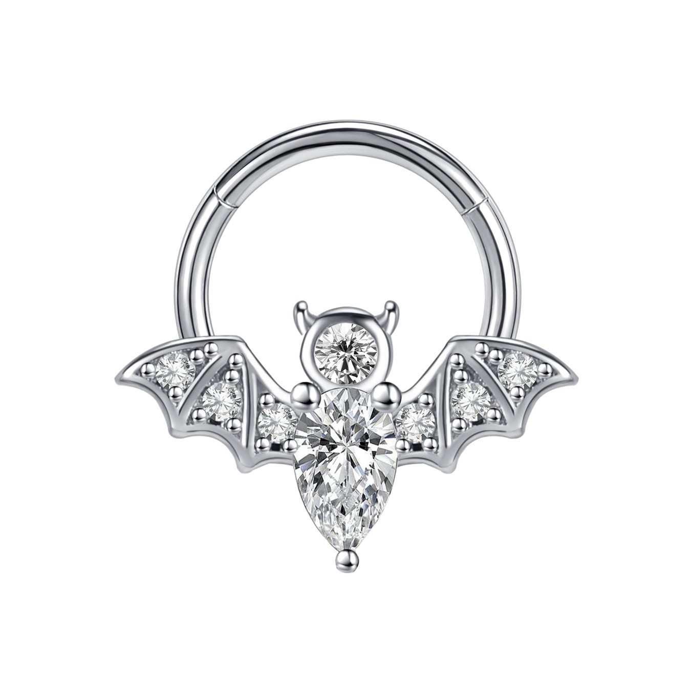 Primary image for 16g Stainless Steel Crystal Septum Nose Ring Hoop Nose Piecring Bat Bee Septum C
