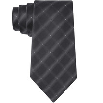 Kenneth Cole Reaction Gray Shaded Grid Micro Dot Silk Slim Tie - £16.07 GBP