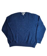 Turnbury Sweater V Neck 100% Baby Alpaca Sweater Blue Soft Men&#39;s Size Large - $59.35