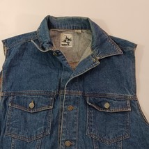 Hey Man RN#67225 Men’s Large Blue Cotton Pure Comfort Denim Vest Multi-Pocket image 10