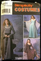 Uncut Size 14 - 20 Renaissance Medieval Gown Simplicity 9891 Pattern Cosplay - £5.49 GBP