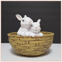 NEW Easter Bunnies in a Basket Bowl 9.5&quot; Dia x 8&quot; tall - £19.61 GBP