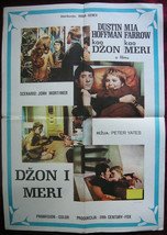 1969 Original Movie Poster John Mary Dustin Hoffman Mia Farrow Romance D... - $25.48