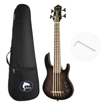 Batking Ukulele Electric Bass Uke Aquila String F/Italy EADG Ash Wood Bo... - $184.29