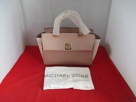 Michael Kors Sylvia Tricolor Crossgrain Leather Top Zip Satchel $328 Pink  #3239 - $98.99