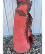 Arizona Bells Step in Chaps Leggings Handmade Fringe Suede Leather, West... - £78.37 GBP+