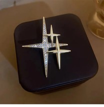 Classic Shining Exquiste Crsytal Star Brooches Pins For Women Men Fashio... - £14.93 GBP
