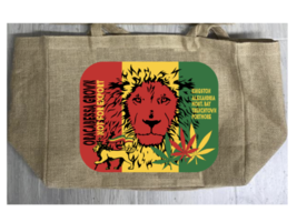 Rastafarian Burlap Tote Bag Marijuana Pot Leaf Storage Purse Rasta Jamaica #91 - £15.14 GBP