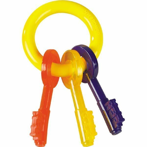 Puppy Teething Toy Key Ring Colorful Safe For Puppies Dogs to Chew - Choose Size