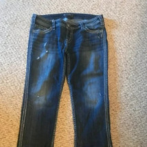 Womens Silver Twisted Capri jeans -- good condition image 2
