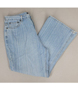 Northcrest Women&#39;s Jeans Size 16 Petite 90s Pinstripe Denim Retro Bootcut - £18.66 GBP