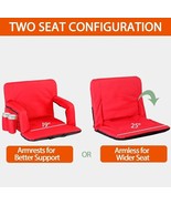 Zeny Folding Stadium Seats for Bleachers w/Back Support, 5-Reclining Red... - $37.85 CAD