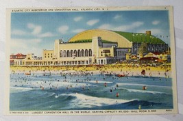 ATLANTIC CITY AUDITORIUM AND CONVENTION HALL NEW JERSEY POSTCARD VINTAGE... - £12.75 GBP