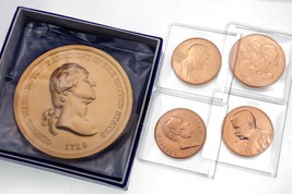 Menge Von 5 Bronze US Medaillen Washington Amerikanisch Fighter Aces Präsidenten - £59.33 GBP