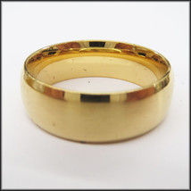 Stainless Steel Stamped Gold Diamond Cut Edge Ring 8mm,  - £14.15 GBP+
