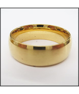 Stainless Steel Stamped Gold Diamond Cut Edge Ring 8mm,  - £14.21 GBP+