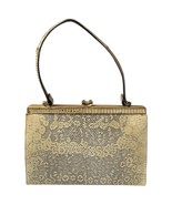 Vintage 1950s 1960s Exotic Skin Leather Structure Top Handle Purse Handb... - $64.20 CAD